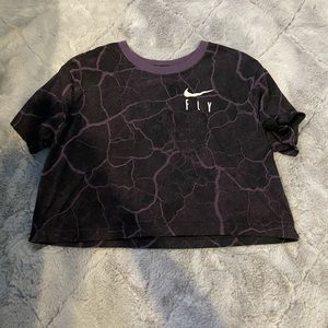 Nike fly purple marble cropped tee